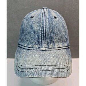 Madewell hat blue denim women's strap back faded contrast stitch womens cap